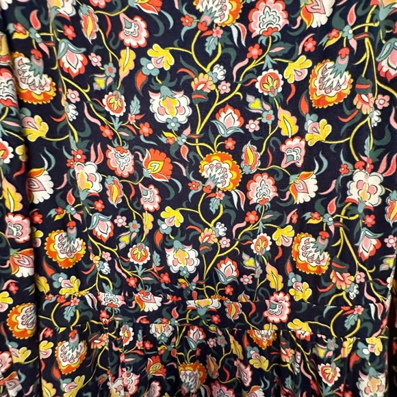 Boden Colorful Long-Sleeved Floral Midi Dress Size 10 - Picture 2 of 5